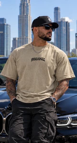 BIGGAINZZ No Dayz Off Tee (Sand), by day