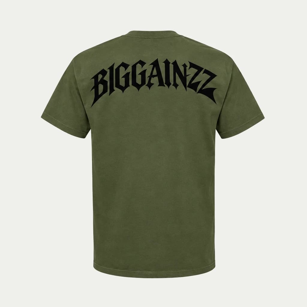 BIGGAINZZ No Dayz Off Tee (Olive) — back