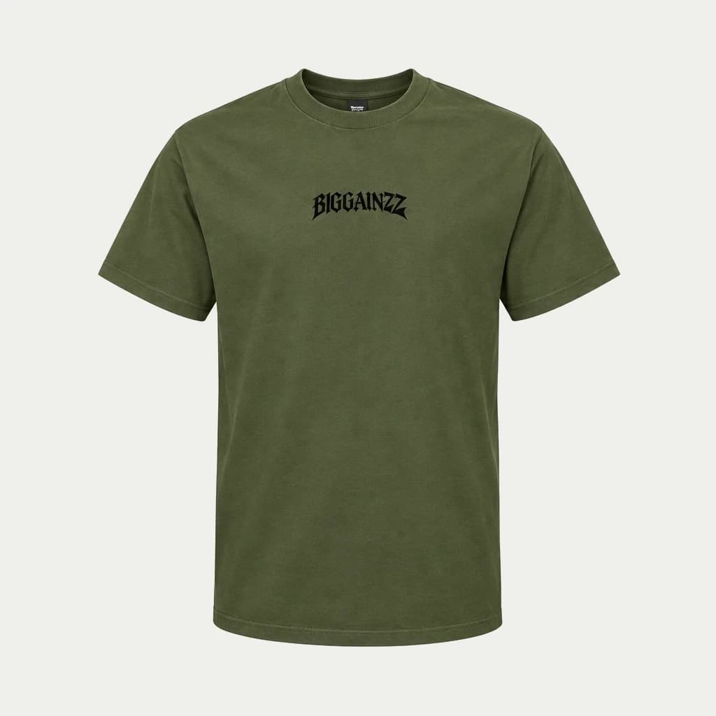 BIGGAINZZ No Dayz Off Tee (Olive) — front
