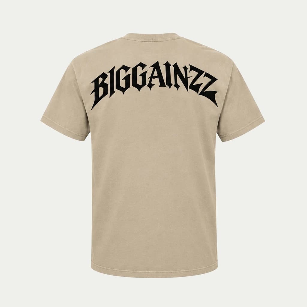 BIGGAINZZ No Dayz Off Tee (Sand) — back