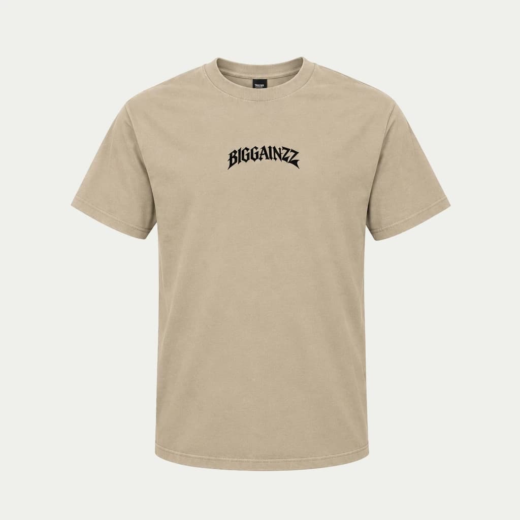 BIGGAINZZ No Dayz Off Tee (Sand) — front