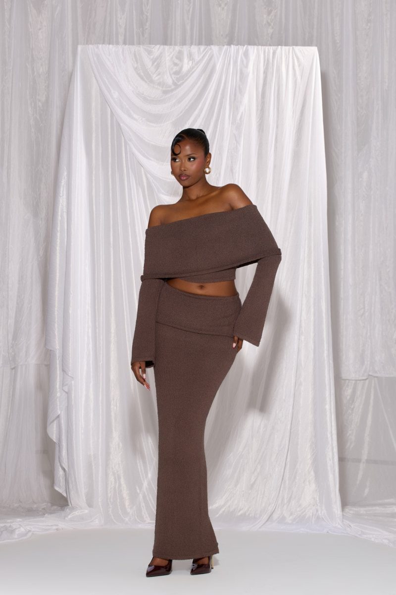 YASMIN BOUCLE KNIT CO-ORD | CHOCOLATE - Image 4