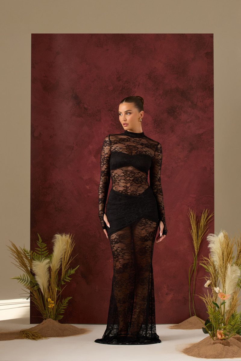 BRITNEY LACE MAXI SKIRT | BLACK - Image 7