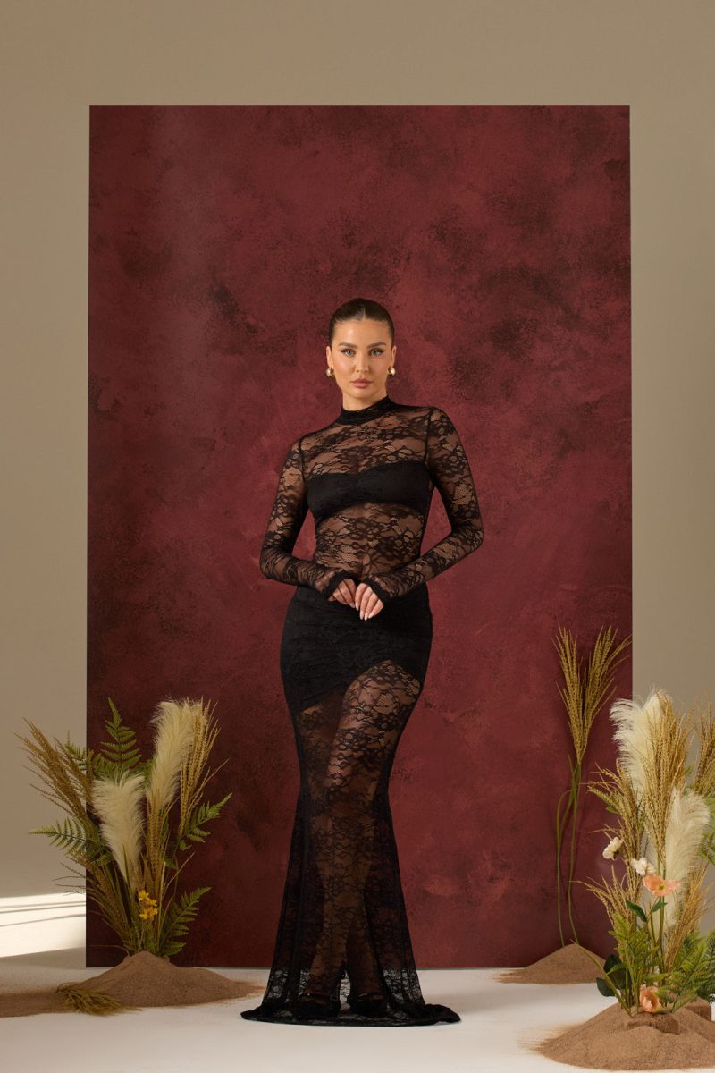 BRITNEY LACE MAXI SKIRT | BLACK - Image 8
