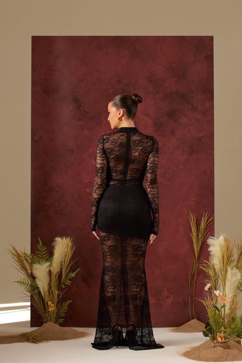 BRITNEY LACE MAXI SKIRT | BLACK - Image 10