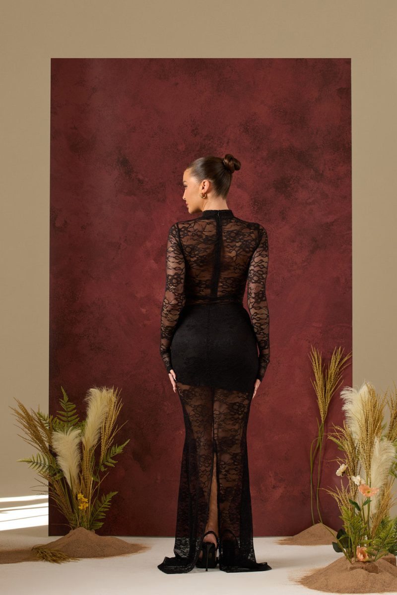 BRITNEY LACE MAXI SKIRT | BLACK - Image 5