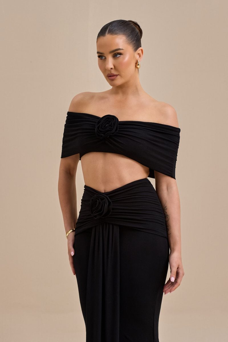 BELLE BARDOT CROP TOP | BLACK - Image 5