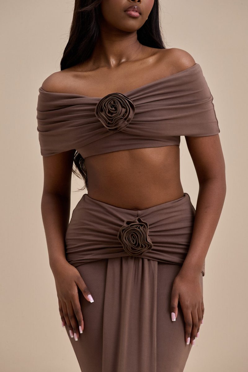 BELLE BARDOT CROP TOP | CHOC - Image 9
