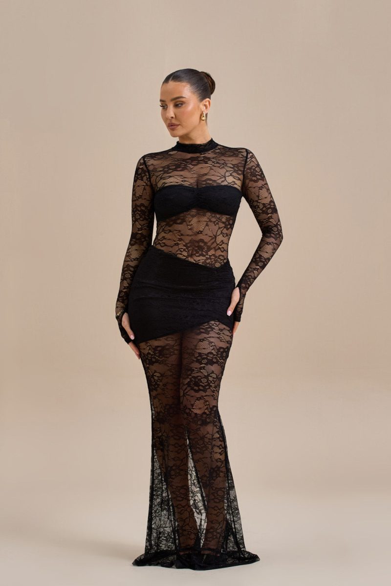 BRITNEY LACE BODYSUIT | BLACK - Image 2