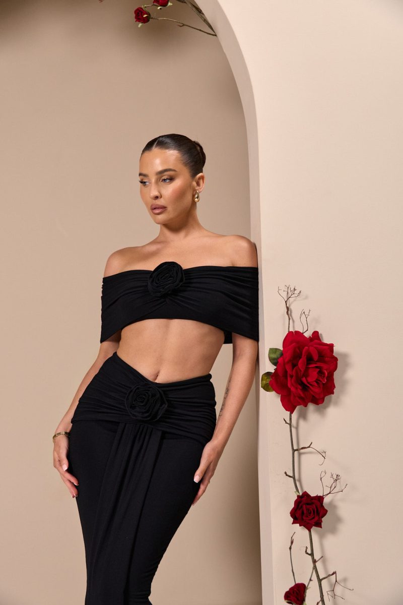 BELLE BARDOT CROP TOP | BLACK - Image 4