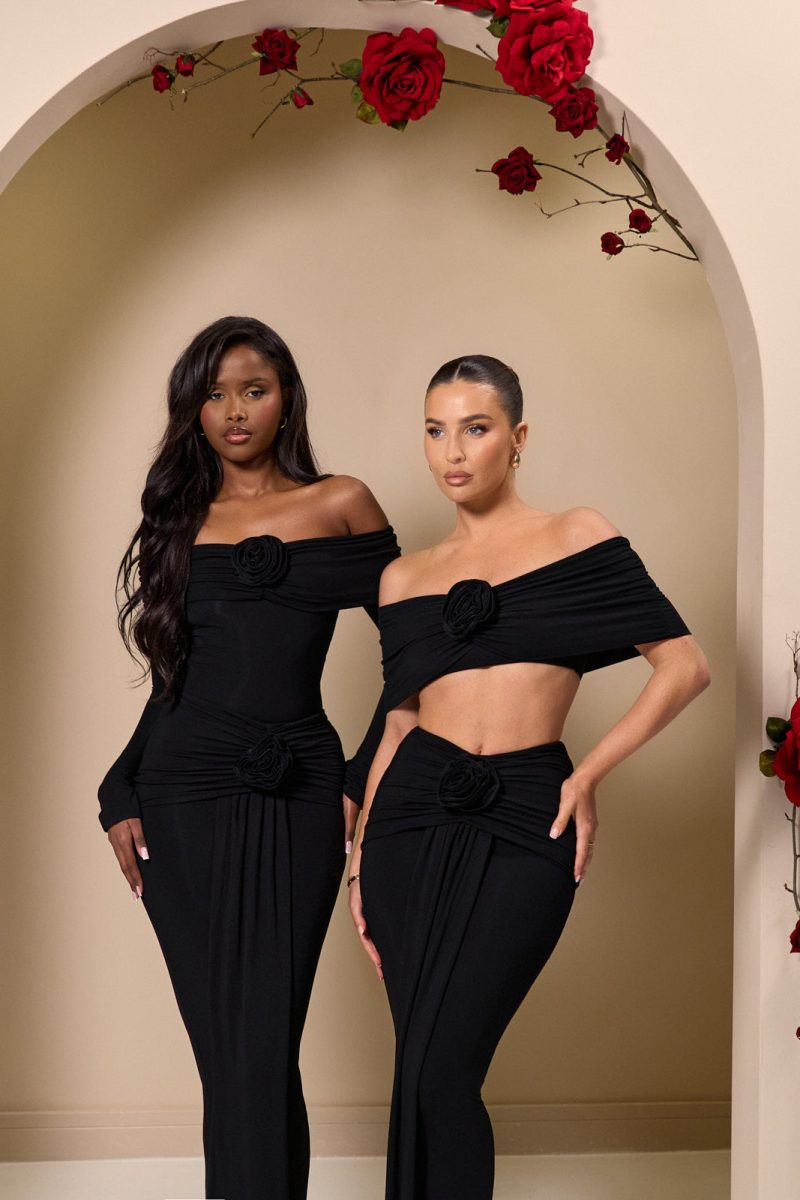 BELLE BARDOT CROP TOP | BLACK - Image 3