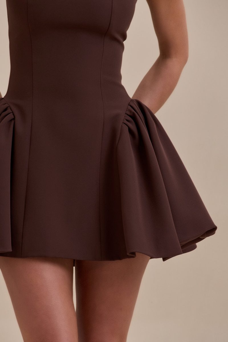 SABRINA MINI DRESS | CHOCOLATE - Image 5