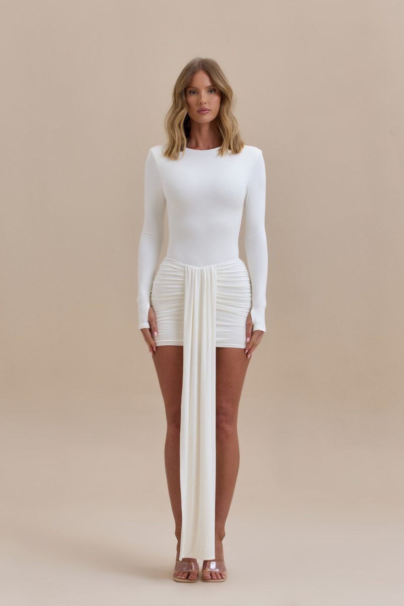 NARA LONG SLEEVE BODYSUIT | WHITE - Image 5
